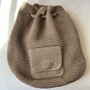 The Sak crochet tan back pack